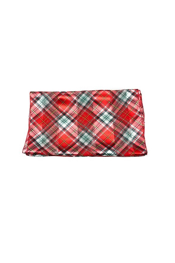 Écharpe / étole en mousseline - Motif : Tartan rouge - Pour femme