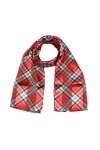 Écharpe / étole en mousseline - Motif : Tartan rouge - Pour femme
