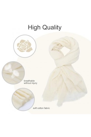 Digitek Echarpe Femme- Echarpe en Coton et Lin, Echarpe Châle Doux Etole Léger Femme à La Mode pour Femmes Elégant Echarpe Fo