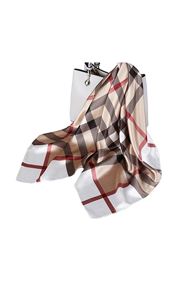 Ecroon Foulard Echarpes Bandeau Soie Ressentir Femme Chiffon Bandanas Cheveux ChAle/Foulards/Etole/Echarpe-Grand carre Satin 
