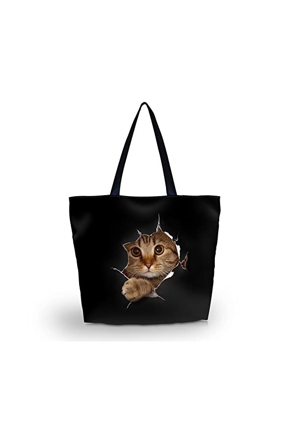 AOKSUNOVA sac shopping sac en tissu pliable sac en tissu imprimé cabas design paresseux pliable 43 x 35 x 10 cm