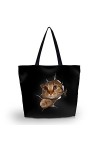 AOKSUNOVA sac shopping sac en tissu pliable sac en tissu imprimé cabas design paresseux pliable 43 x 35 x 10 cm