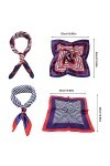 MIVAIUN 4 Pièces Foulards Marins Foulard,écharpe Carrée à Imprimé Géométrique,Écharpe élégante en Soie pour Femme,pour Tous l