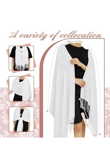 Sinmoe 3 Accessoires de Costume Mariage, Châle Blanc Fascinateur de Plume Rose avec Clip Pochette en Satin Rose Soirée Bal