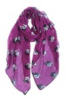 DAMILY Châle Femme Panda Foulard Adorable Écharpe Femme Bleu Foncé 