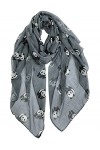 DAMILY Châle Femme Panda Foulard Adorable Écharpe Femme Bleu Foncé 