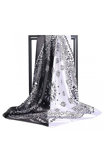 KOOYOL Foulard Carré de Soie Multi-motifs Wrap Sentir soie Foulards Femme Écharpes Soie Bandanas Mouchoir Echarpe Carré