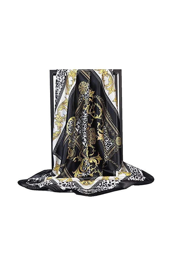 KOOYOL Foulard Carré de Soie Multi-motifs Wrap Sentir soie Foulards Femme Écharpes Soie Bandanas Mouchoir Echarpe Carré