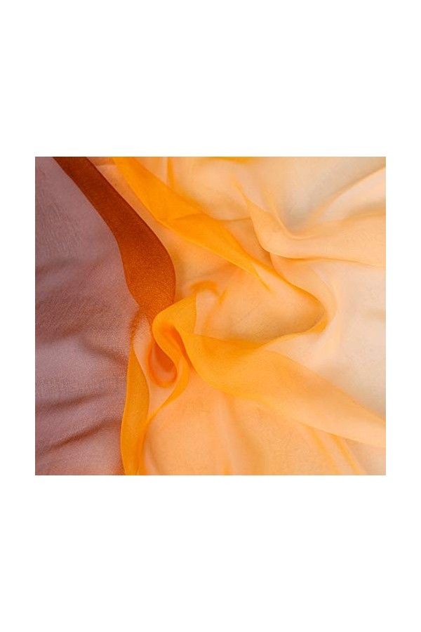 KAVINGKALY Mélange de soie Écharpes oblongues en forme décharpe légère à la mode en mousseline de soie douce à la mode Beig