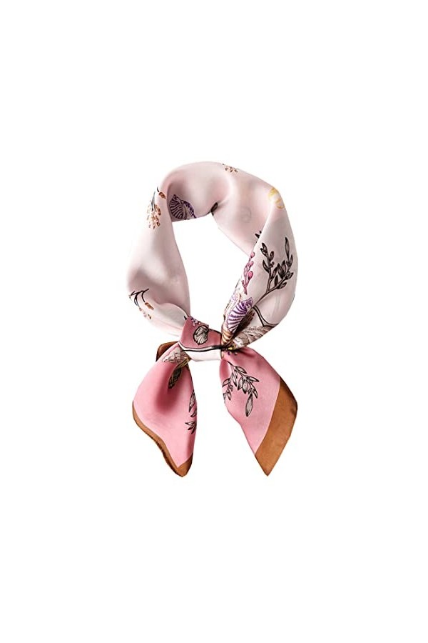 KOOYOL Foulard Femme Soie Echarpe Carré de Soie de Haute Qualité Reproduction Élégants Sentir soie Écharpes