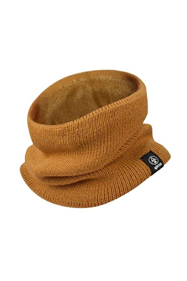 Yuson Girl Hiver Col Écharpe Femme et Homme Tour de Cou Chaud Tricot Foulard avec Doublé Polaire Cache-Col Epaisse Écharpe Tu