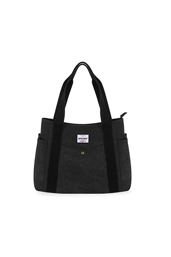 HAWEE Vintage Femme Sac Cabas Grand Sac Fourre-Tout en Toile Sac Bandoulière Décontracté Sac à Main pour Voyage Travail École