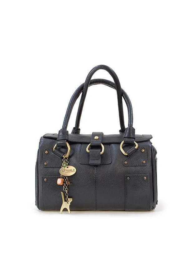 Catwalk Collection Handbags - Cuir Véritable - Sac Porté Main/Sac à Main/Sac porté épaule - Femme - CLAUDIA - Rouge