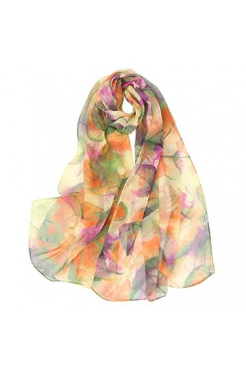 Ecroon Foulard pour les Femme Soie comme une 飨arpe Longue Carr頗rap de ch⬥ Etole Pashmina,Taille unique,Rose