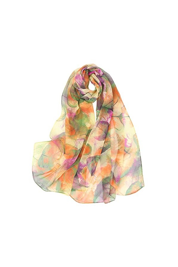 Ecroon Foulard pour les Femme Soie comme une 飨arpe Longue Carr頗rap de ch⬥ Etole Pashmina,Taille unique,Rose