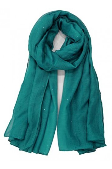 Van Der Rich ® - Echarpe Paillette Foulard Doux - Femme Gris Clair, TU 