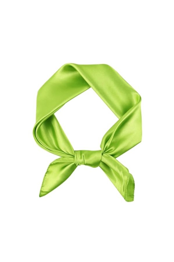 DAMILY Mouchoir Carré Foulard Couleur Solide Accessoires pour Halloween Costume Bandeau Soie Cosplay Ascot Vert 