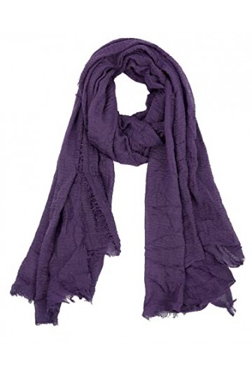 Van Der Rich ® - Foulard Echarpe Froissé Cache Cou Homme Femme 21-Blanc, TU 