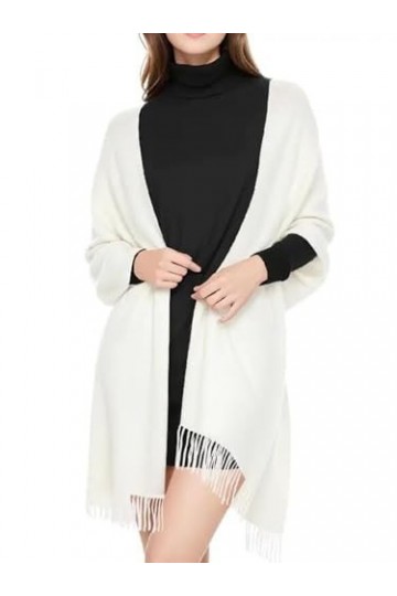 Jovono Dames Châle Wrap Écharpe Hiver Gland Chaud Doux Écharpe Mariage Noël Halloween Grande Étole Douce pour Les Femmes Ivo