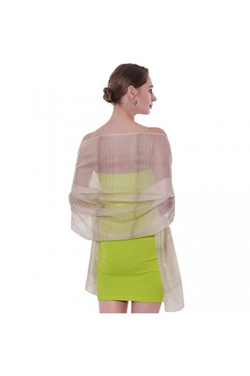 SWAT PANY Pashmina Châle Étole Femme Étole Robe De Soirée Festive Châle Beige