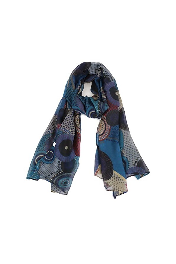 Van Der Rich ® - Foulards Écharpe Dessin Fleurs dimension: 180cm*80cm - Femme 29-Canard, TU 