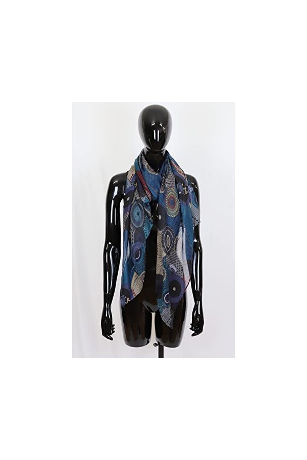 Van Der Rich ® - Foulards Écharpe Dessin Fleurs dimension: 180cm*80cm - Femme 29-Canard, TU 