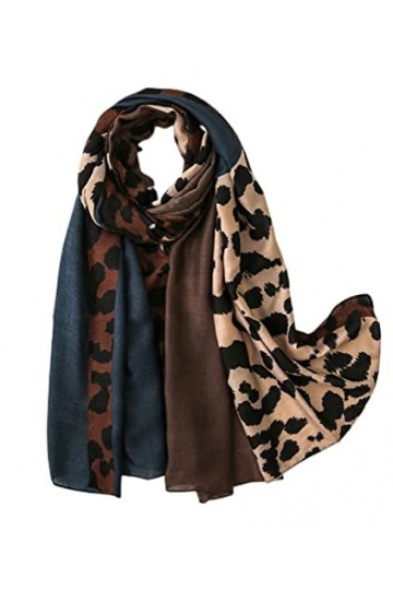FAIRYGATE Foulard Leopard Femme Echarpe Foulards avec des glands Femme Léger et doux luxueux Vintage Hiver La Châles Etoles é