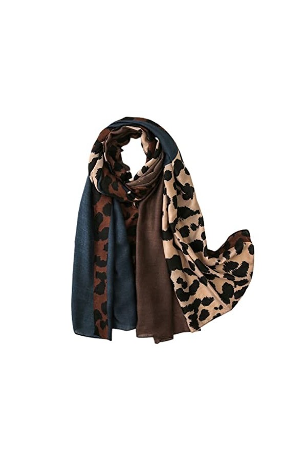 FAIRYGATE Foulard Leopard Femme Echarpe Foulards avec des glands Femme Léger et doux luxueux Vintage Hiver La Châles Etoles é