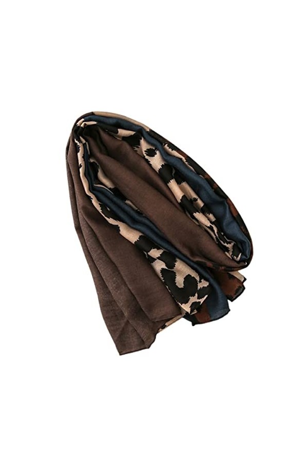 FAIRYGATE Foulard Leopard Femme Echarpe Foulards avec des glands Femme Léger et doux luxueux Vintage Hiver La Châles Etoles é