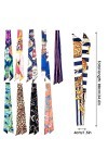 Yolev 10 Pièces Foulard Cheveux Femme Soie Mixed Design Satin Bandana Cheveux Fashion Étroit Sac À Main Poignée Wrap Ruban Ch