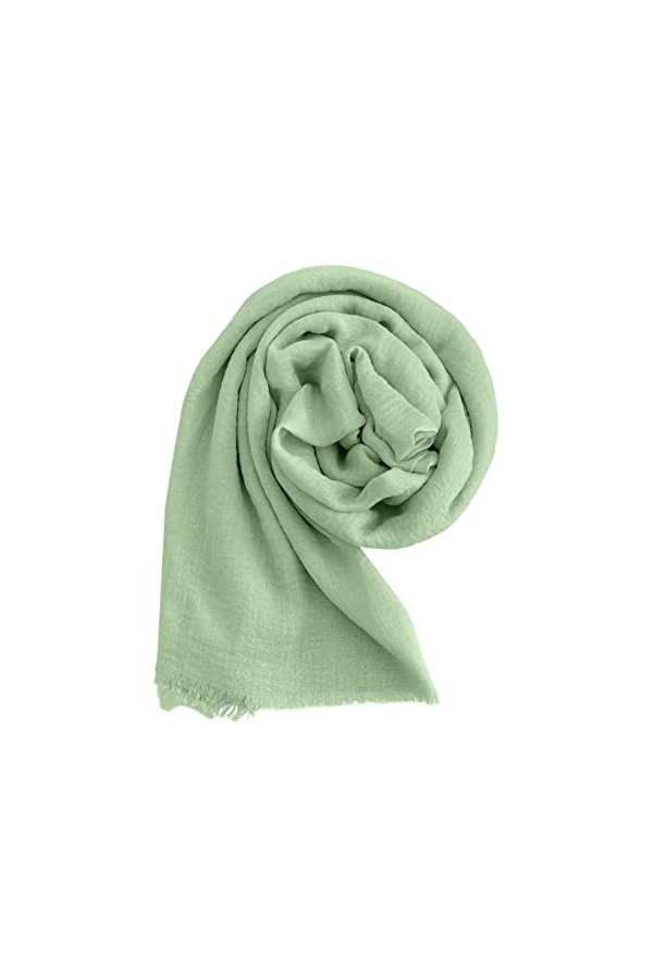 Écharpe/étole/couvre-épaule femme 100 % Viscose élégant doux cod. 2302 , Vert thé, Taille unique
