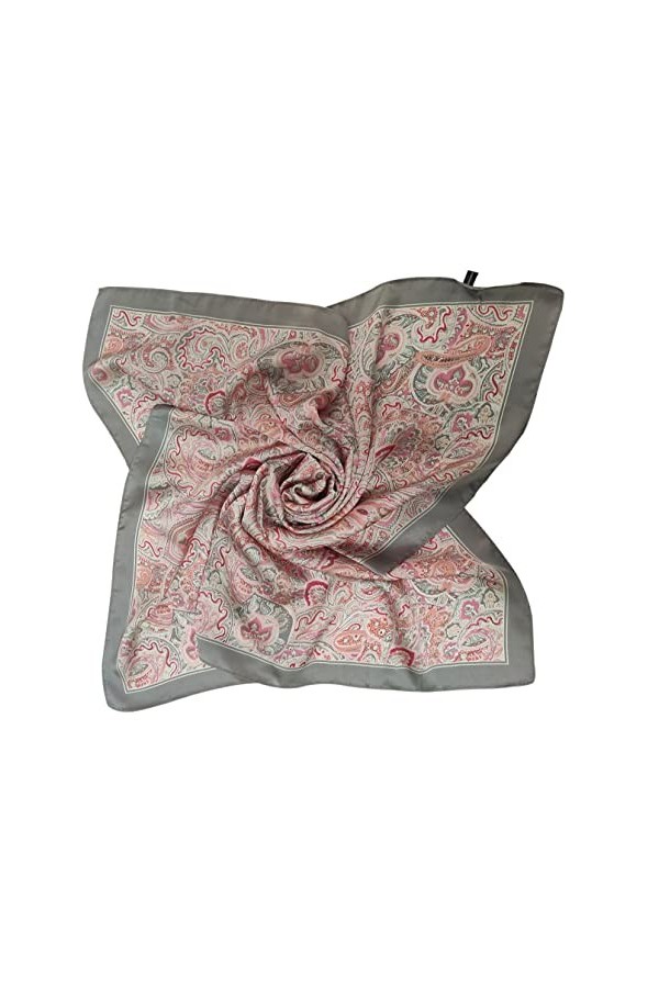 FAIRYGATE Foulard En Soie Femme Écharpe Imprimée Vintage Style Élégant De Mode Grand Châle Carré Châle De Protection Solaire 
