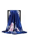 FAIRYGATE Foulard Femme Bandeau Soie Ressentir Bandanas Cheveux Chale Foulards Etole Echarpe-Grand carre Satin 90x90cm 75007