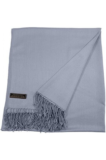 CJ Apparel Gris Châle Népalais écharpe la CouVerture Conception de Couleur Unie Secondes