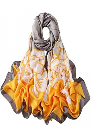 FAIRYGATE Chale Femme Hiver Chaud Femme Foulard En Soie Imprimé Fleur Classique Chaîne Géométrique Lettre Motif Châle Étole L