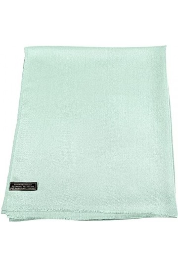 CJ Apparel Bleu Ciel Echarpe de Pashmina en Châle Népalaise Solide Couleur Unie Conception Wrap Étole Secondes