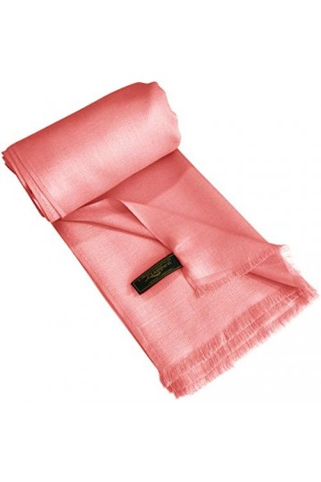 CJ Apparel Rosé Rose Echarpe de Pashmina en Châle Népalaise Solide Couleur Unie Conception Wrap Étole Secondes
