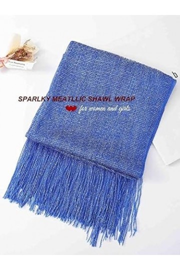 Edary Châles métalliques étincelants pour femmes et écharpes pour robes de soirée Foulard avec boucle en cristal pour la fête
