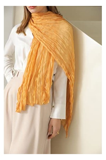 Longwu Foulards en Lin de Coton pour Femmes Lady Light Soft Fashion Solid Écharpe Wrap Châle Musulman Gaze Foulard Plage Prot