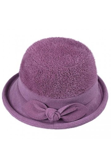 ZffXH Furry Brim Cape Housse Femmes Laine Doux Hiver Cape Cap Bowler Chapeaux pour Femmes