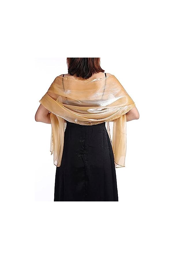 Atigy Chale Femme Mariage Echarpes et Foulards pour Robe de Soirée Élégant Etole Châle Mariage pour Femme Chameau 