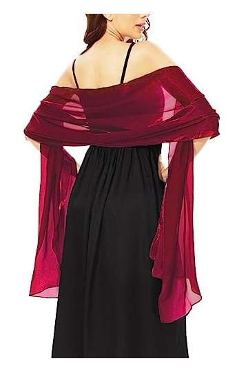 chuangminghangqi Femme Étole en Satin Brillant Châle de Mariage Écharpe pour Mariée - Wrap Foulard pour Soirée Cérémonies Fêt