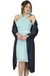 BlackButterfly Etole Châle Wrap en satin pour mariage, bal de promo, soirée Bleu Nuit, Taille unique 