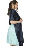 BlackButterfly Etole Châle Wrap en satin pour mariage, bal de promo, soirée Bleu Nuit, Taille unique 
