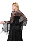Atigy Châles et Écharpes pour Dames avec Gland Dentelle Étoles Châle pour Robe de Soirée Élégant Châles de Mariage pour Femme