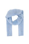 Foulard Femme à motif Etoile Argenté 30% Coton 70% Viscose Bleu ciel - Grand Foulard Léger Long et Rectangulaire 180cm x 70cm