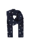 Foulard Femme à motif Etoile Argenté 30% Coton 70% Viscose Bleu ciel - Grand Foulard Léger Long et Rectangulaire 180cm x 70cm
