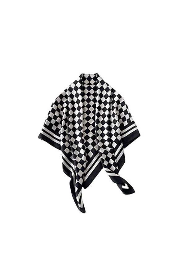 KOOYOL Femmes Écharpe Bandana Soie Grand Carré Satiné Foulard Tête Echarpes