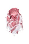 MFH Foulard PLO avec franges Shemagh Rouge/Blanc/115x110 cm 