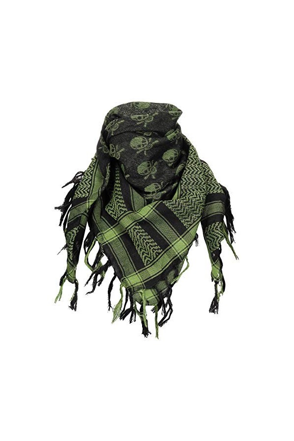 MFH Foulard PLO avec franges Shemagh Rouge/Blanc/115x110 cm 